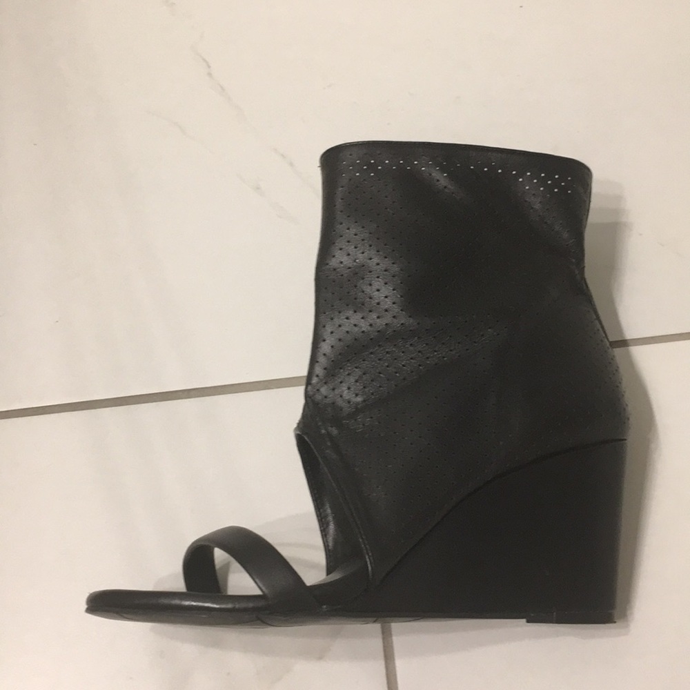 Black Ankle Booties With Open Toe - image 1